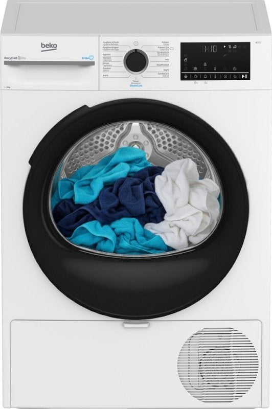 Beko warmtepompdroger BM3T3824W - SteamCure - 8 kg, Nieuwe Hemweg 6-7 1013 BG Amsterdam, Minder dan 85 cm, Klantenservice@beko.nl