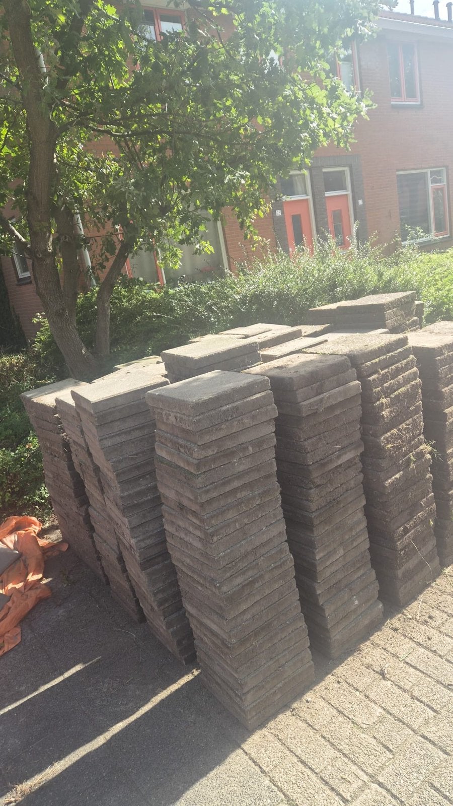 Gebruikte terrastegels -95 m2, Tuin en Terras, Gebruikt, Ophalen of Verzenden, 10 m² of meer, Beton