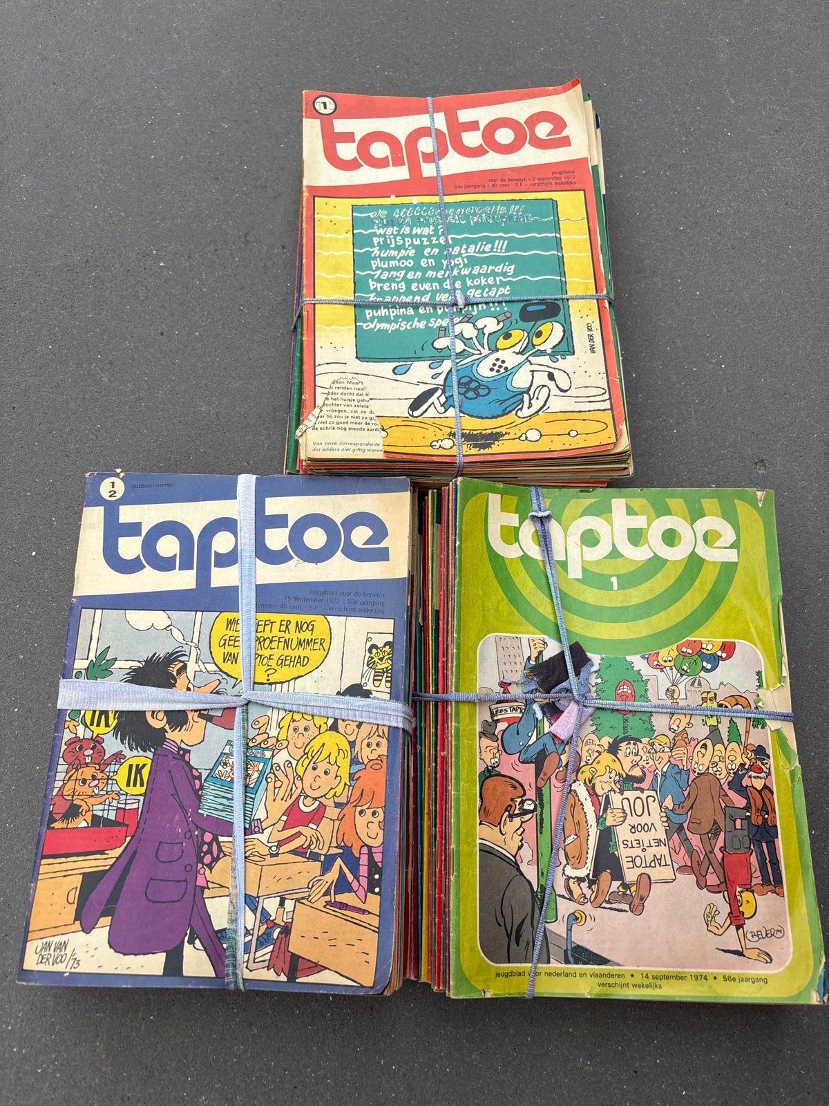 Collectie vintage stripboeken: Robbedoes, Okki, Eppo, Taptoe, Meerdere stripboeken, Ophalen, Gelezen