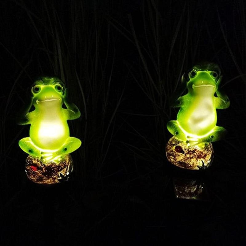 Lichtgevende Kikker / Tuin Decoratie Solar Lamp Zonlicht, Verzenden, Nieuw, Kunststof, Dierenbeeld