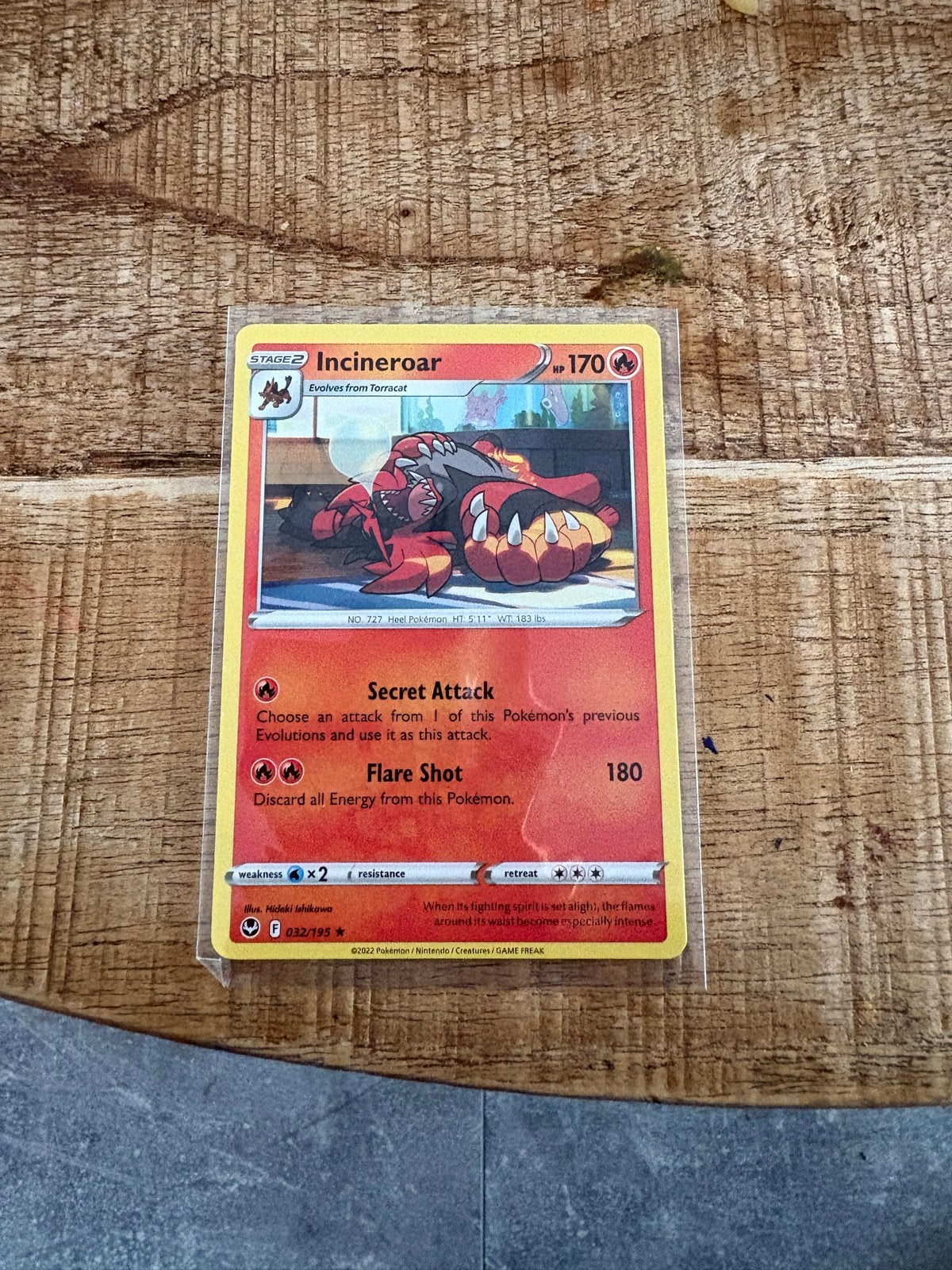 Incineroar Pokémon kaart - Stage 2 - 032/195, Ophalen of Verzenden, Zo goed als nieuw, Losse kaart