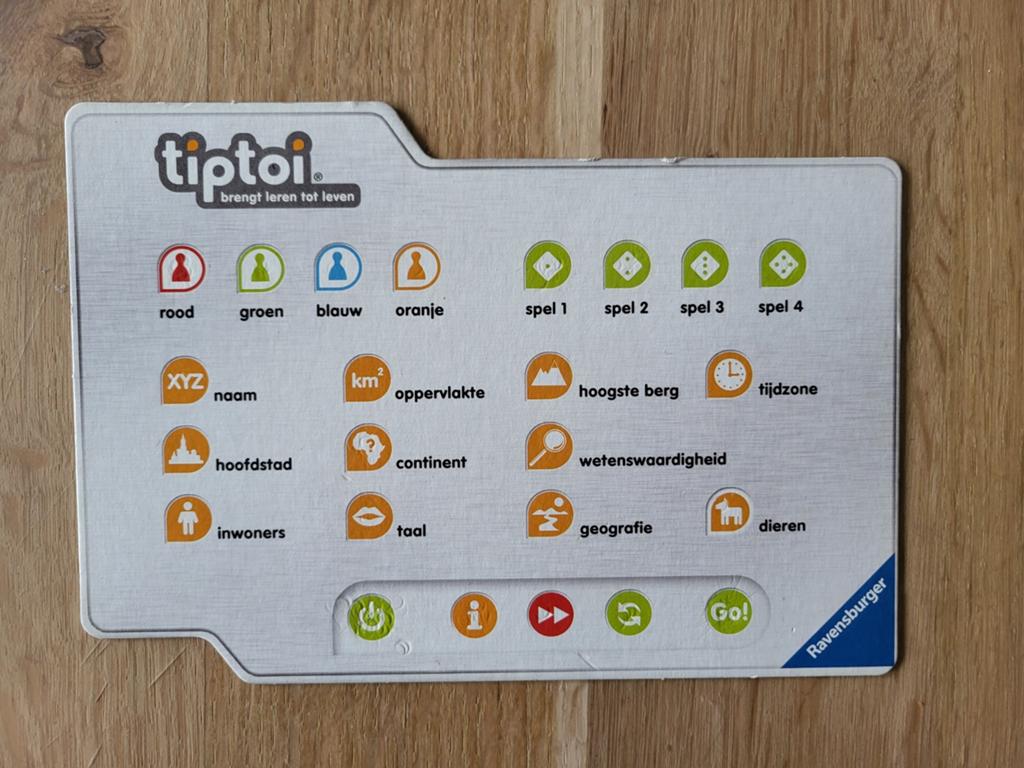 Tiptoi interactieve kaart voor de wereldbol / Globe, Ophalen of Verzenden, Gebruikt, Taal en Lezen