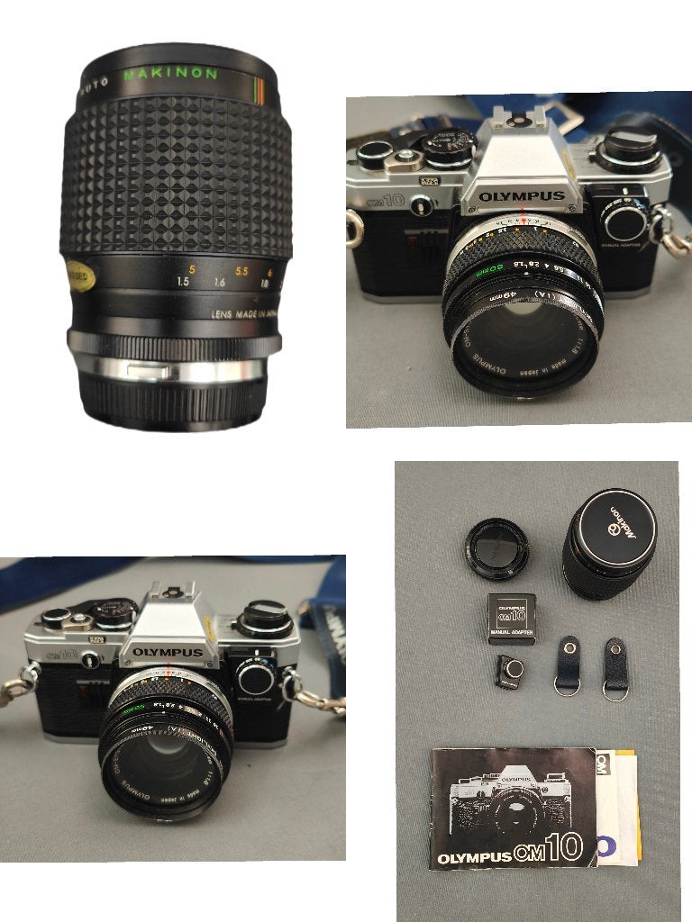 OLYMPUS OM10 + MAKINON LENS - WD014, Waddinxveen, Gebruikt, Spiegelreflex, Ophalen of Verzenden