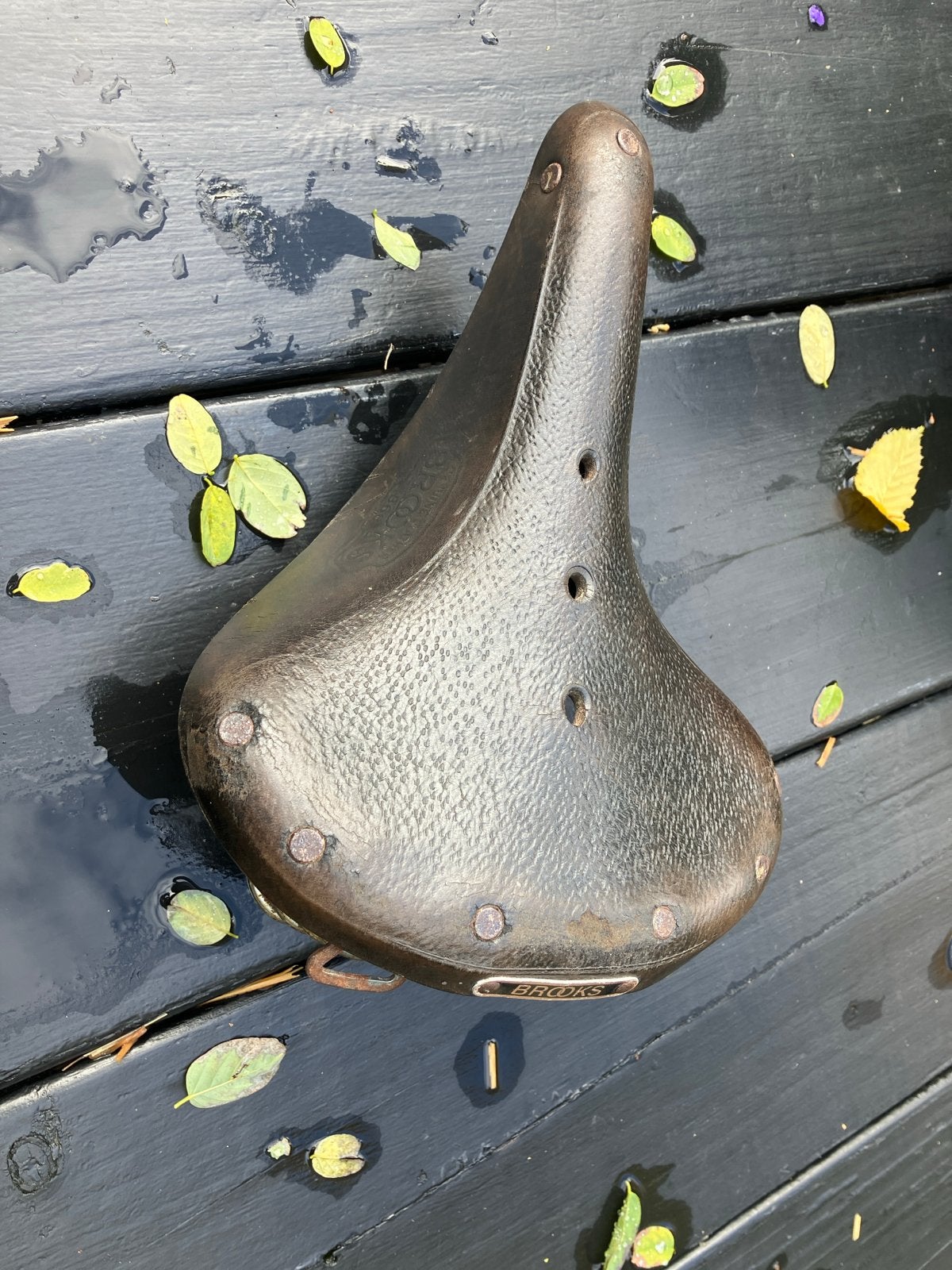 Brooks leren fietszadel met vering - Vintage, Gebruikt, Leer, Ophalen of Verzenden, Zadel