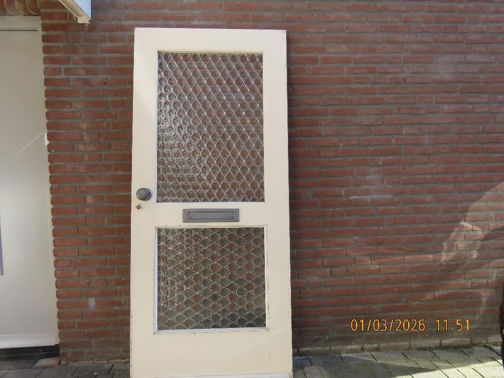 hardhouten voordeur, Doe-het-zelf en Verbouw, Deuren en Horren, Ophalen, Gebruikt, 80 tot 100 cm, Buitendeur