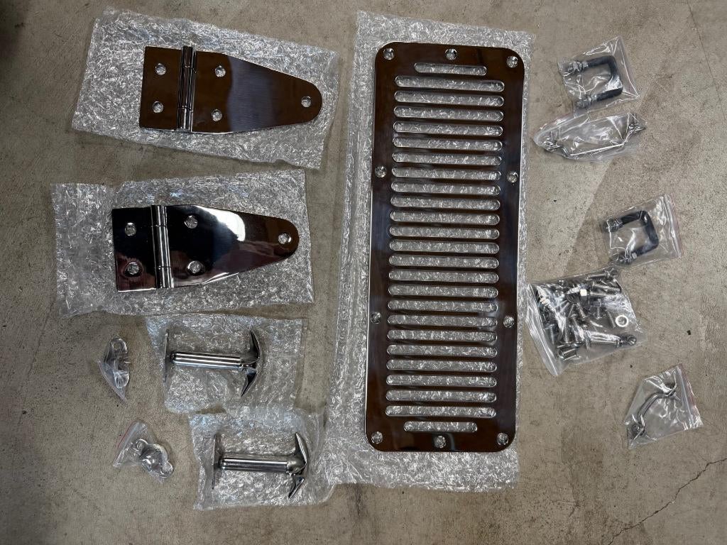 RVS motorkapset Jeep CJ YJ Wrangler 1978 - 1995, Voor, Nieuw, Bumper, Ophalen
