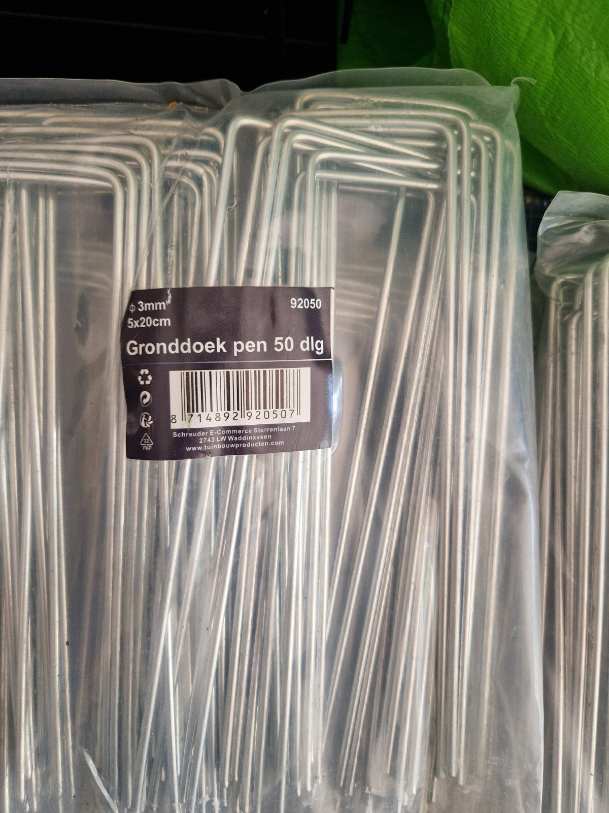 Gronddoek pennen 50 stuks - 3mm x 5x20cm, Ophalen