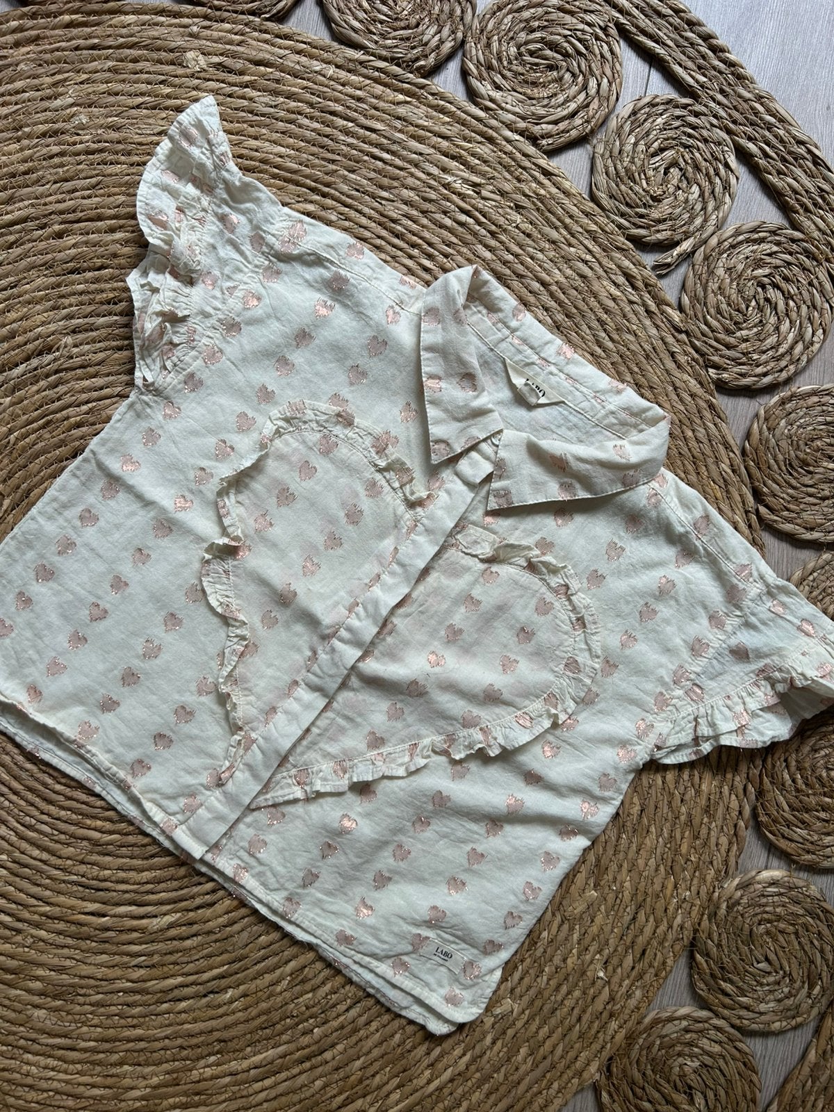 Labo de Colores hartjes blouse (baje studio), Ophalen of Verzenden, Zo goed als nieuw, Meisje, Overhemd of Blouse