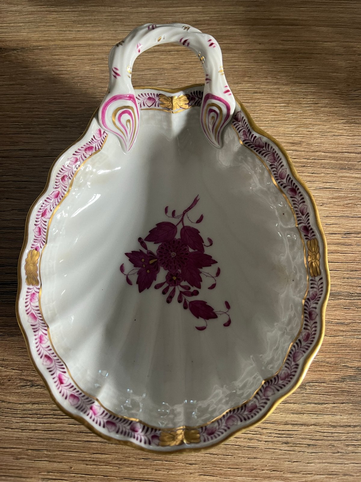Antieke Herend Hongaarse Porseleinen Schelpvormige Schaal, Antiek en Kunst, Ophalen of Verzenden
