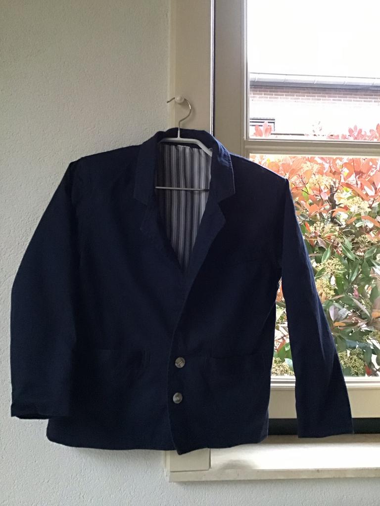 Blazer gevoerd donkerblauw maat 134/140, Ophalen of Verzenden, Zo goed als nieuw, Jongen, Jas