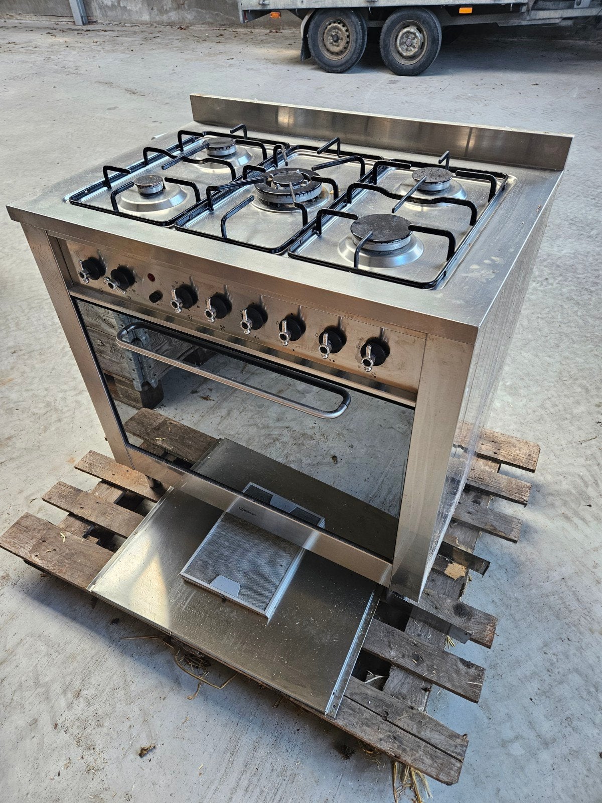 Fornuis oven afzuigkap, Ophalen, Gebruikt, 60 cm of meer, Gas