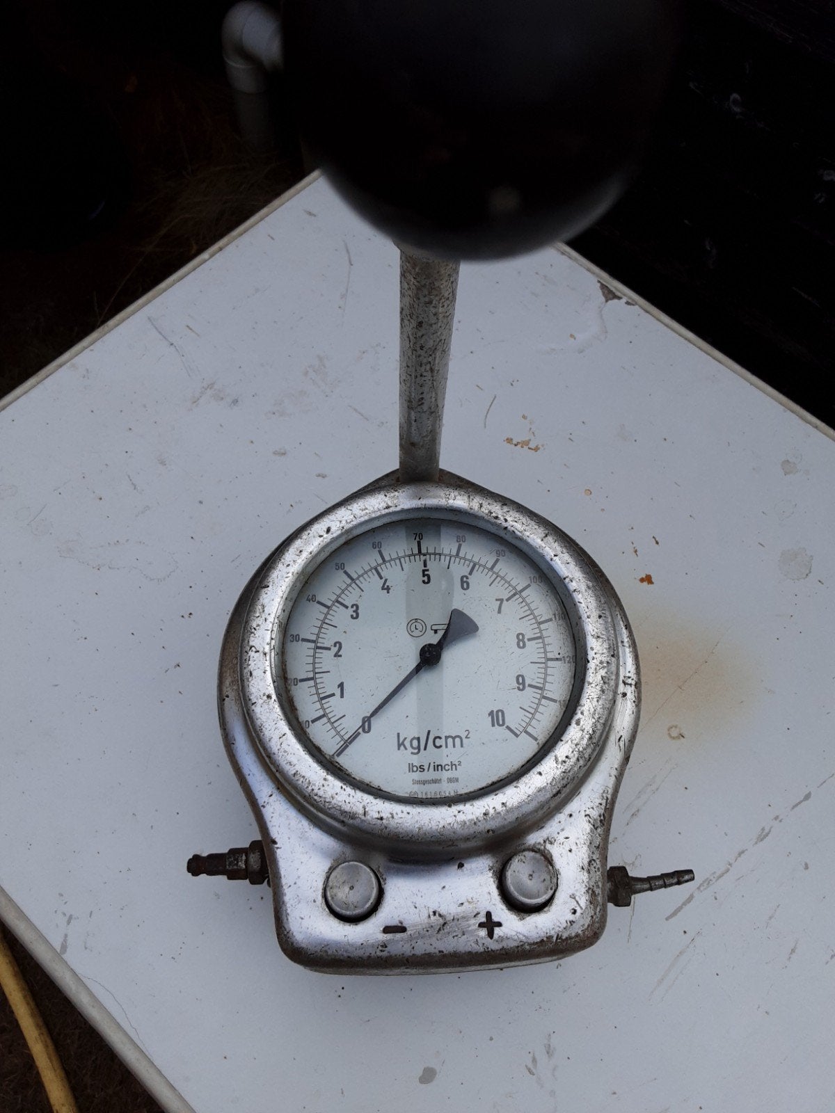Vintage Saarloos Bandenpomp / Bandenspanningsmeter, Ophalen of Verzenden