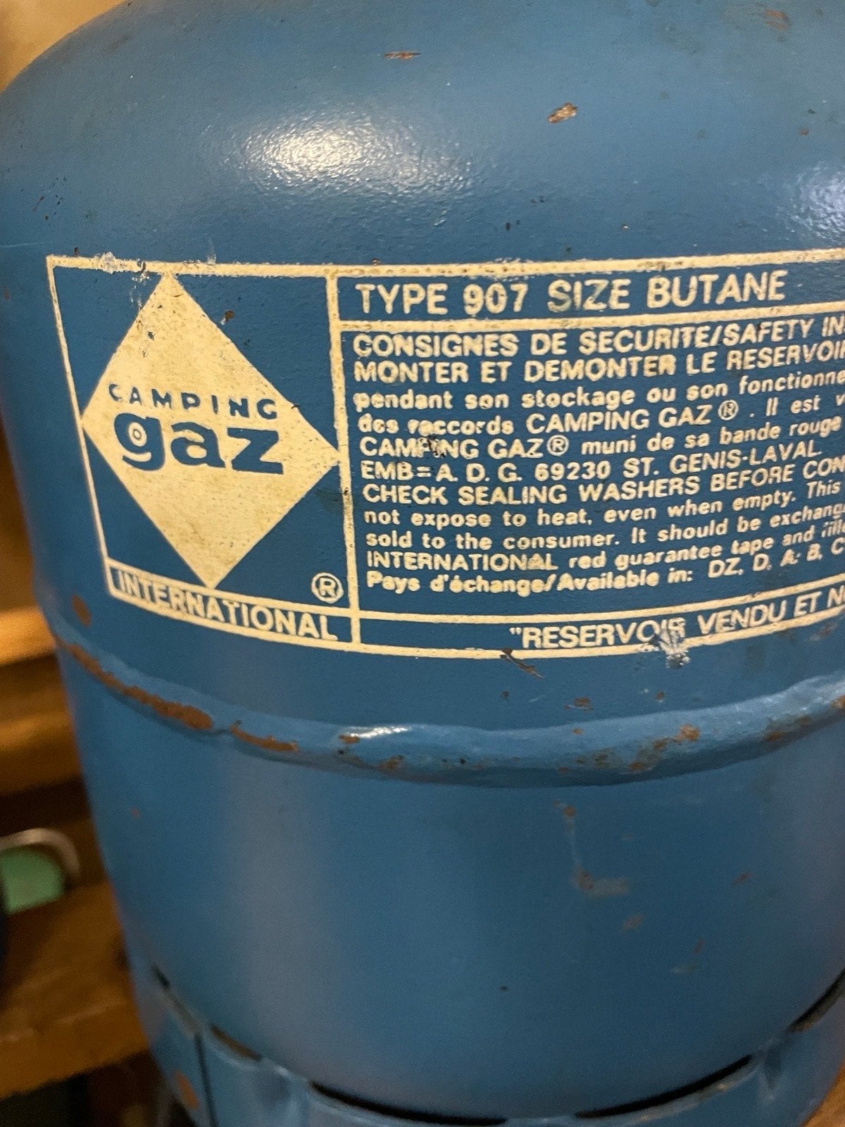 Campingaz gasfles Type 907 Butaan (leeg), Ophalen, Gebruikt