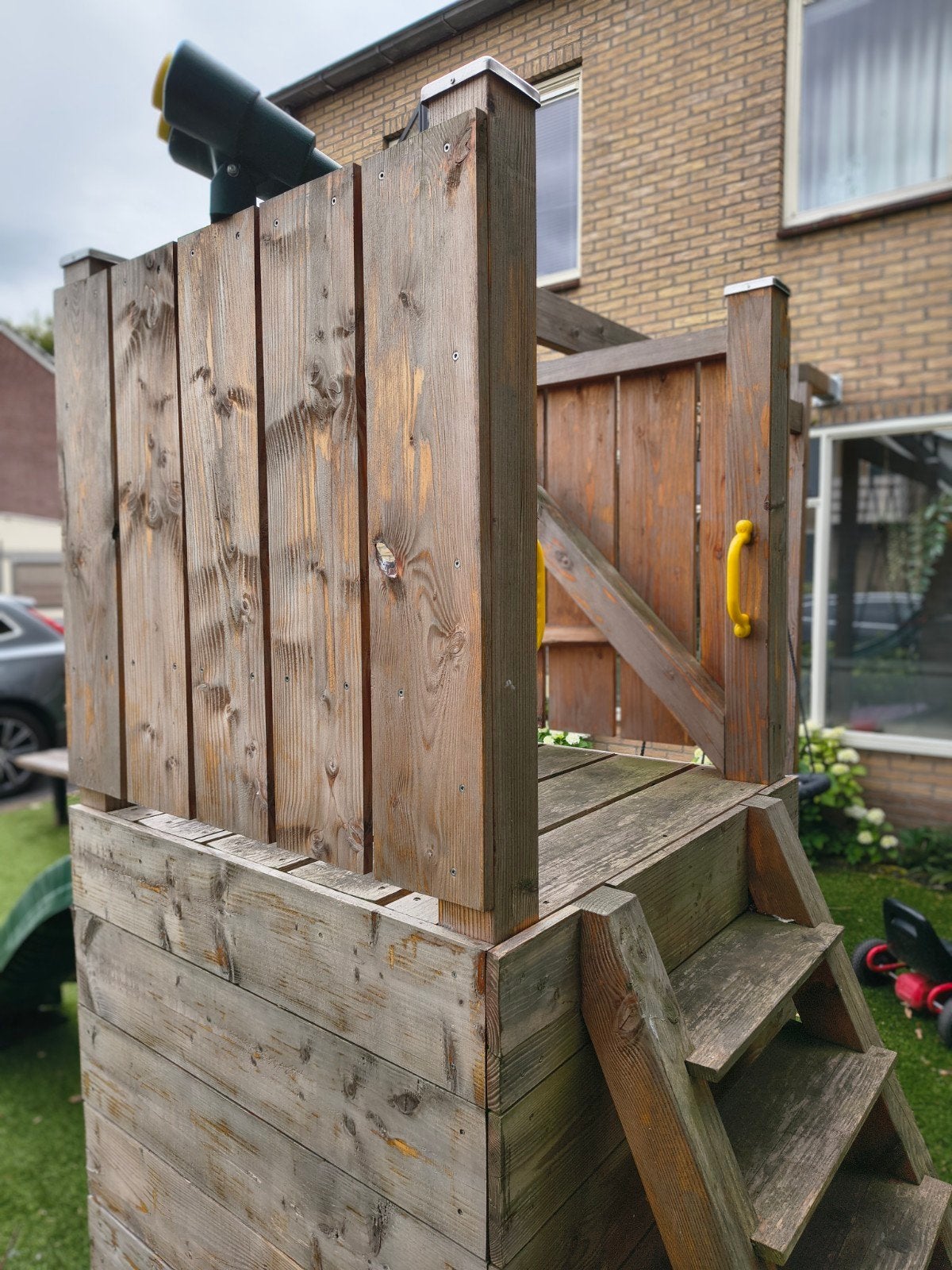 Houten Speeltoestel met Glijbaan en Schommel, Ophalen of Verzenden, Gebruikt, Schommel