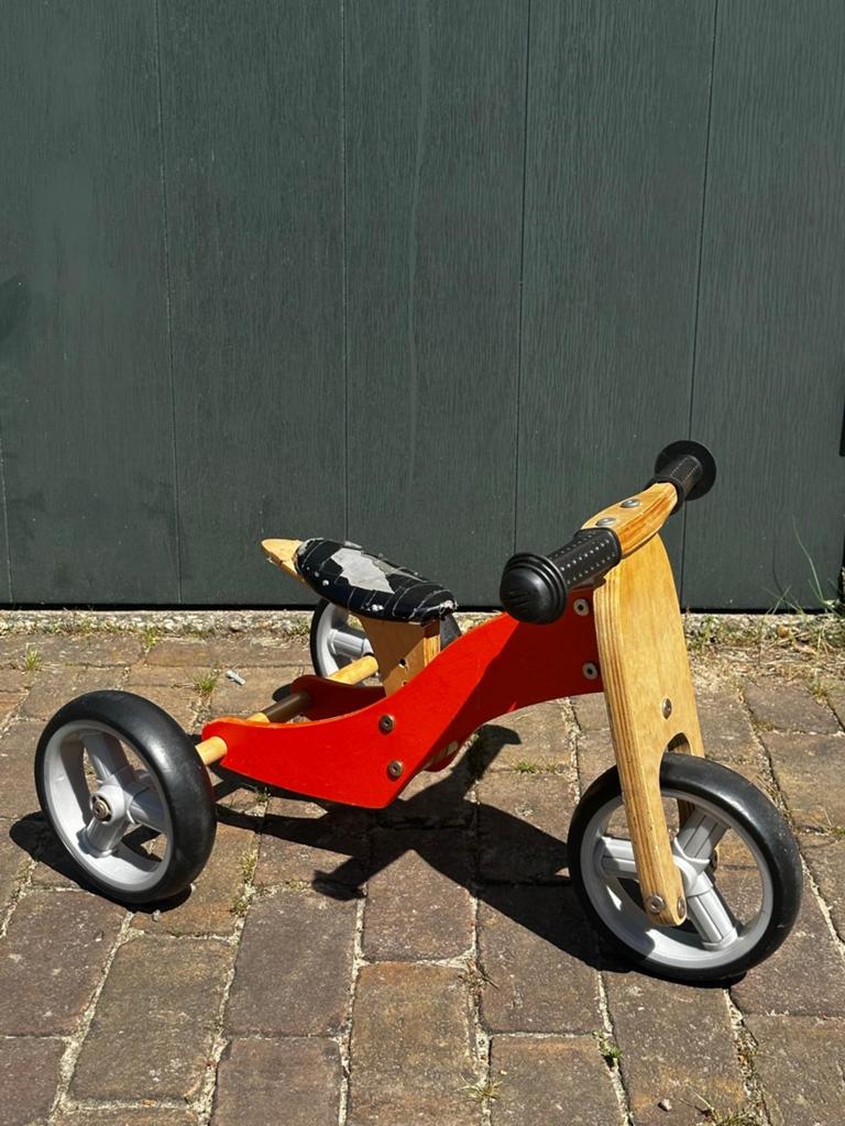 Houten loopfiets, Kinderen en Baby's, Speelgoed | Buiten | Voertuigen en Loopfietsen, Ophalen, Gebruikt, Loopfiets