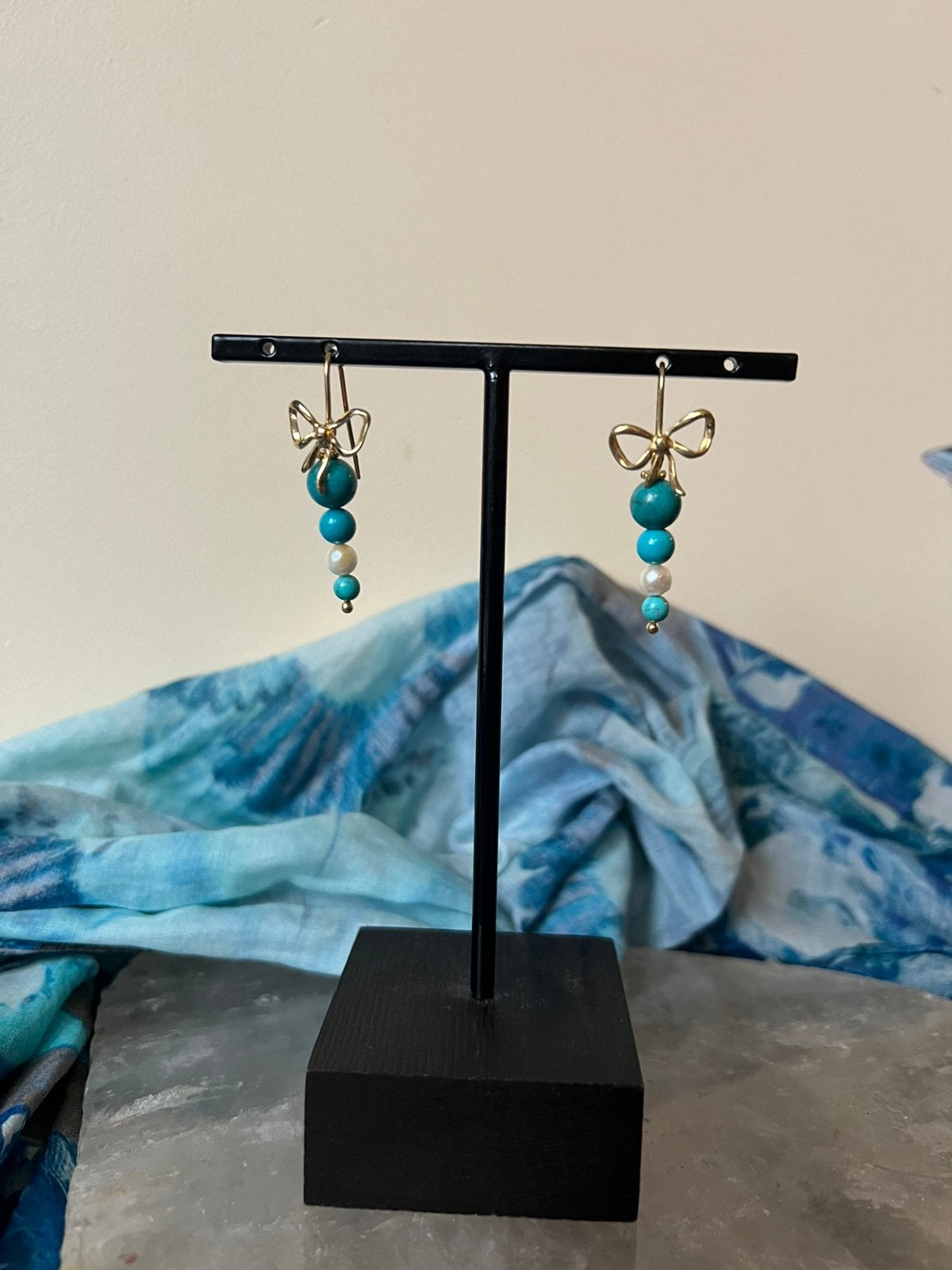 Turkoois turquoise Arizona AKOYA zoutwater parel zeldzaam, Hangers, Blauw, Magnolia11, Nieuw
