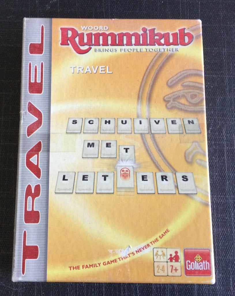 Rummikub Woord Travel - Het familiespel voor onderweg, Gebruikt, Goliath, Ophalen of Verzenden, Een of twee spelers
