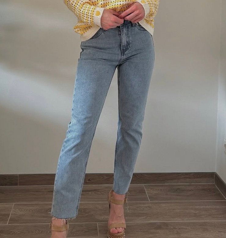 ORAIJE crop jeans met rafelige zoom mt 36, 38, 40 en 42