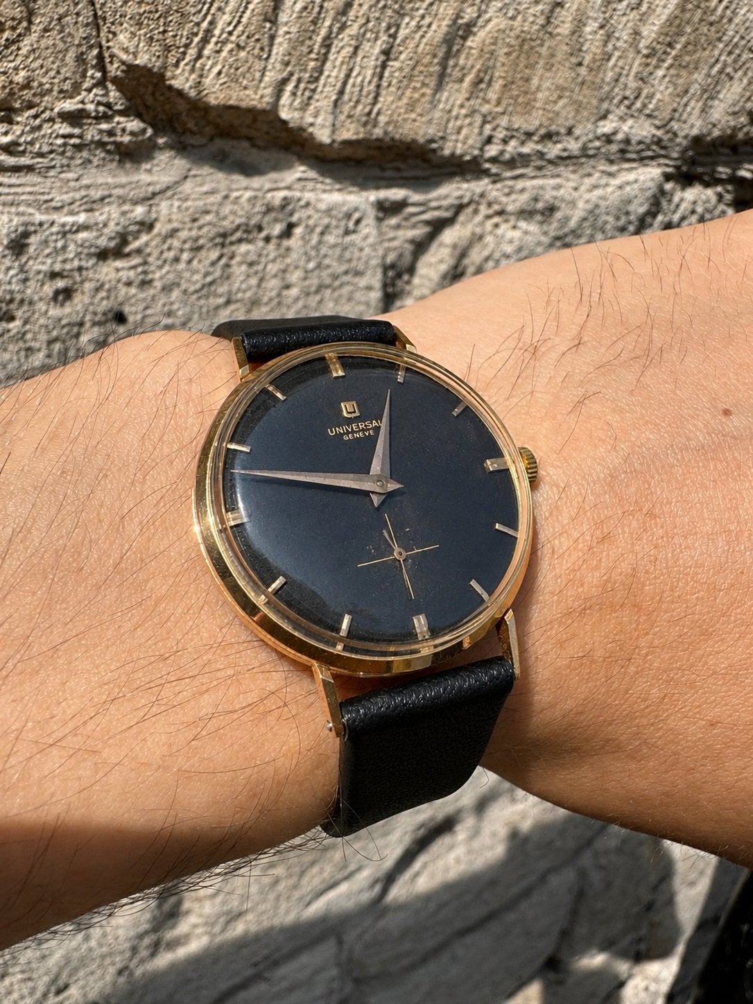 Universal Genève vintage horloge, Ophalen of Verzenden, Staal, Overige merken, 1960 of later