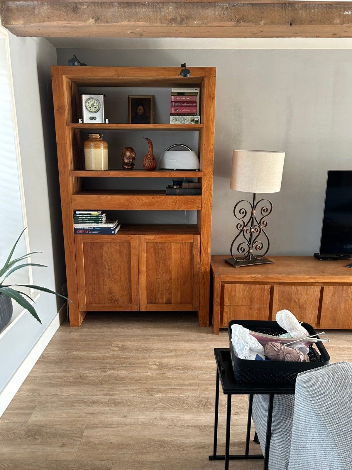 Strakke stijlvolle teakkast, Huis en Inrichting, Kasten | Buffetkasten, Ophalen, Strak, 200 cm of meer, Teakhout