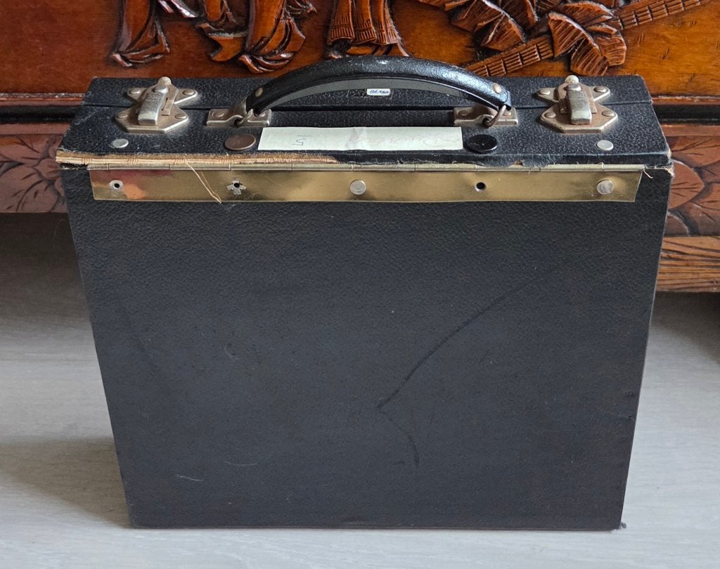 Vintage LP koffer in zwart. (5), Ophalen of Verzenden, Gebruikt