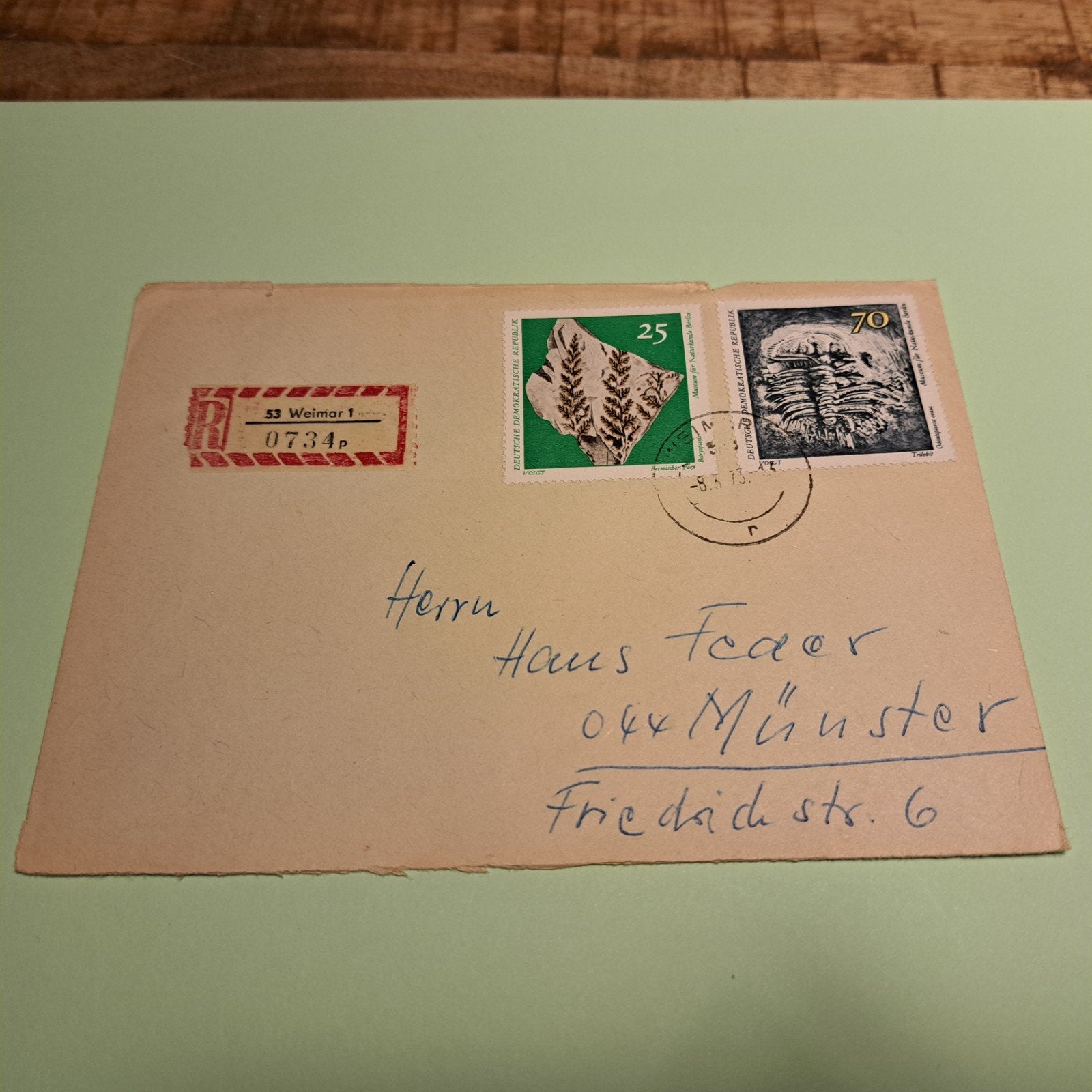 DDR envelop met postzegels en stempel, Postzegels en Munten, Ophalen of Verzenden, Envelop