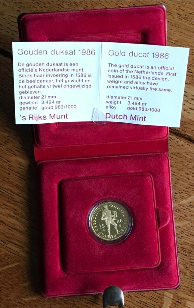 Gouden Dukaat 1986 Proof Kwaliteit - Koninklijke Nederlandse, Postzegels en Munten, Munten | Nederland, Losse munt, Overige waardes