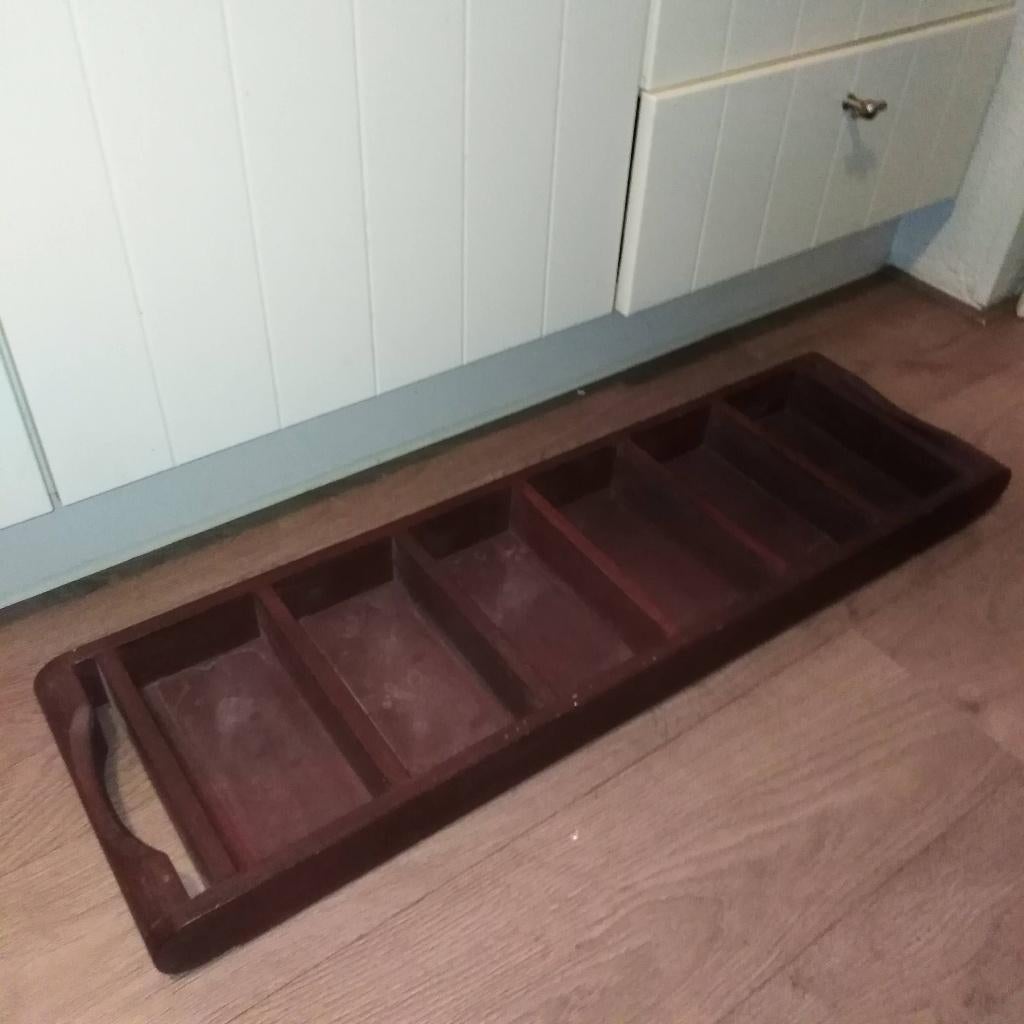 Letterbak van donker hout {steenmal}, Ophalen, Gebruikt, Hout, Bruin