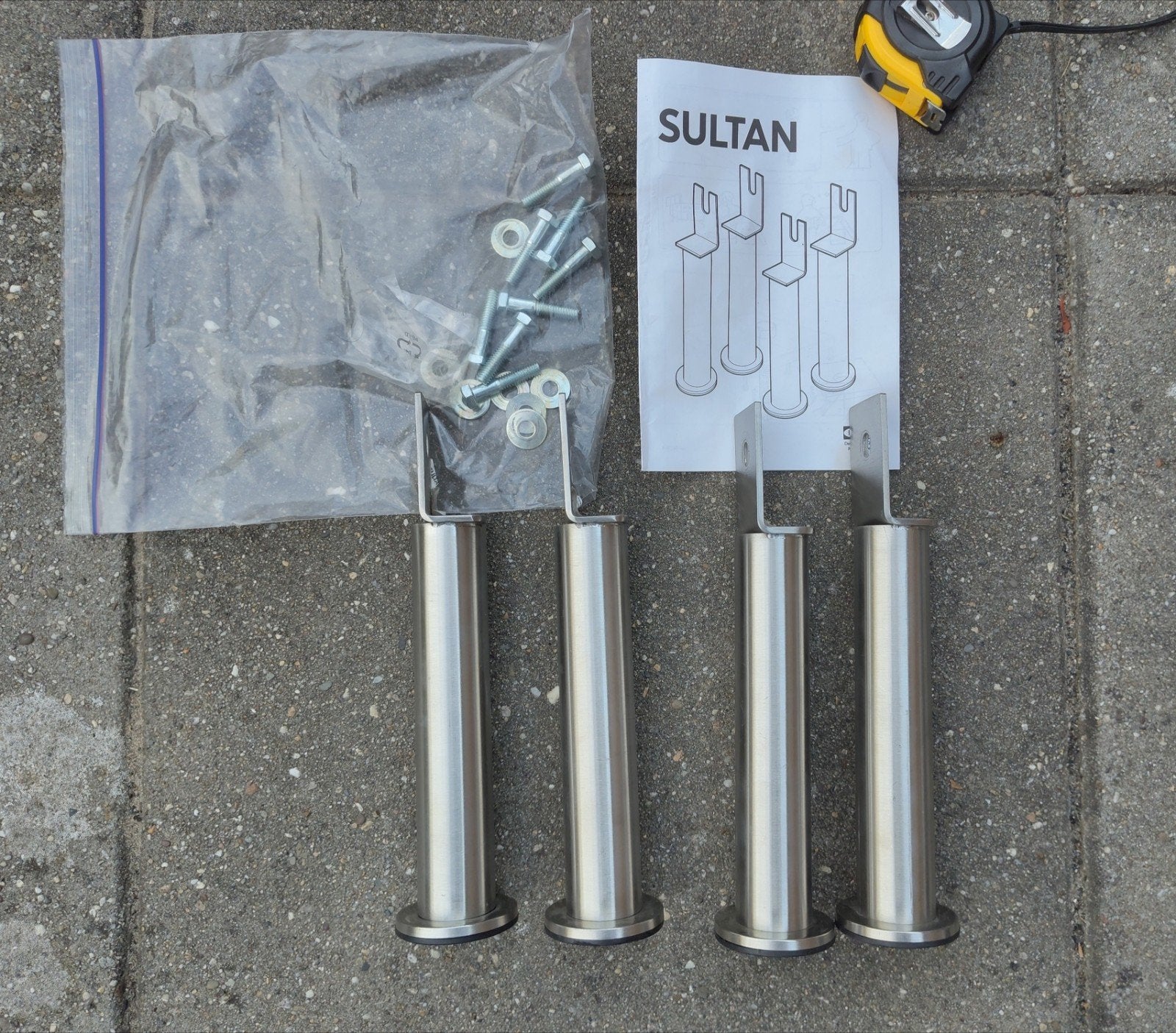 BEDpoten 2x4 stuks = 1 set van 8, €8,=, Ophalen, Nieuw, Eenpersoons, Hout