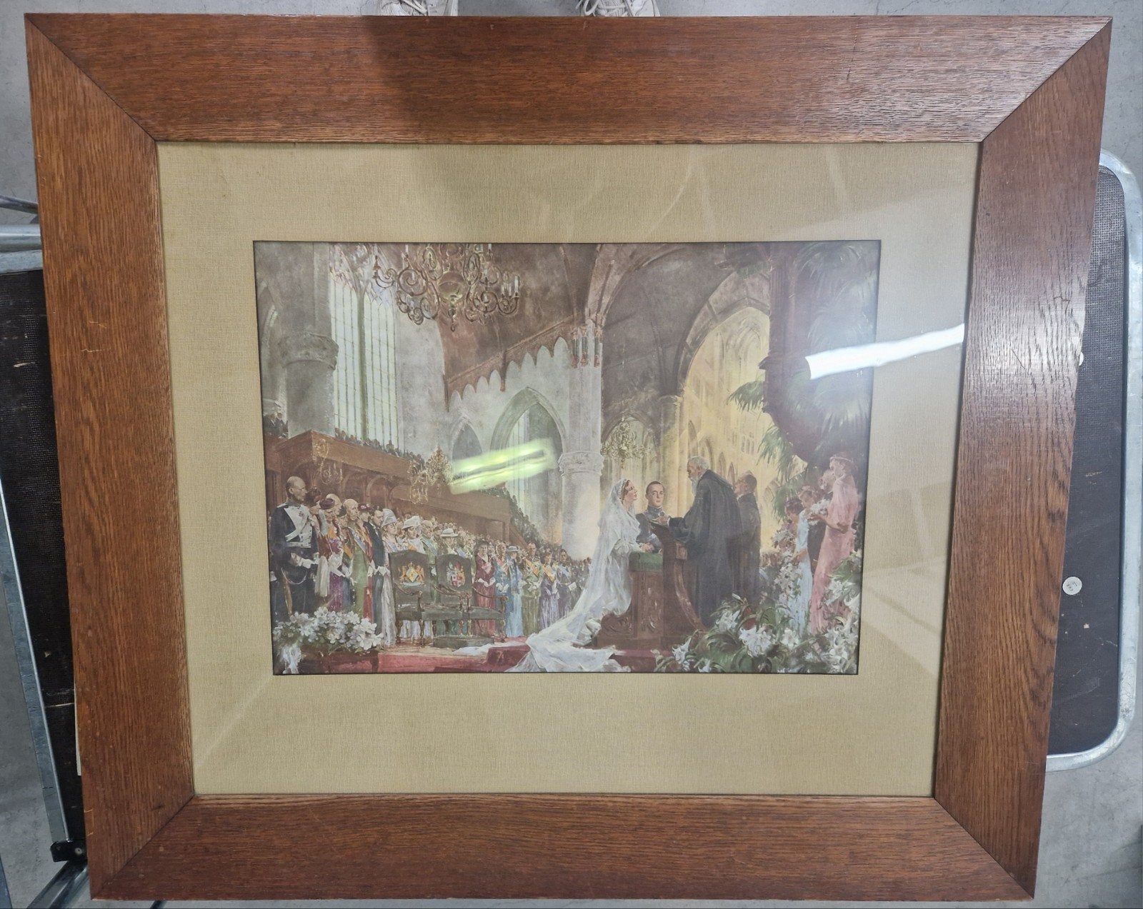 Huwelijksvoltrekking Prinses Juliana en Prins Bernhard, Ophalen, Portret of Personen, Realistisch, Print