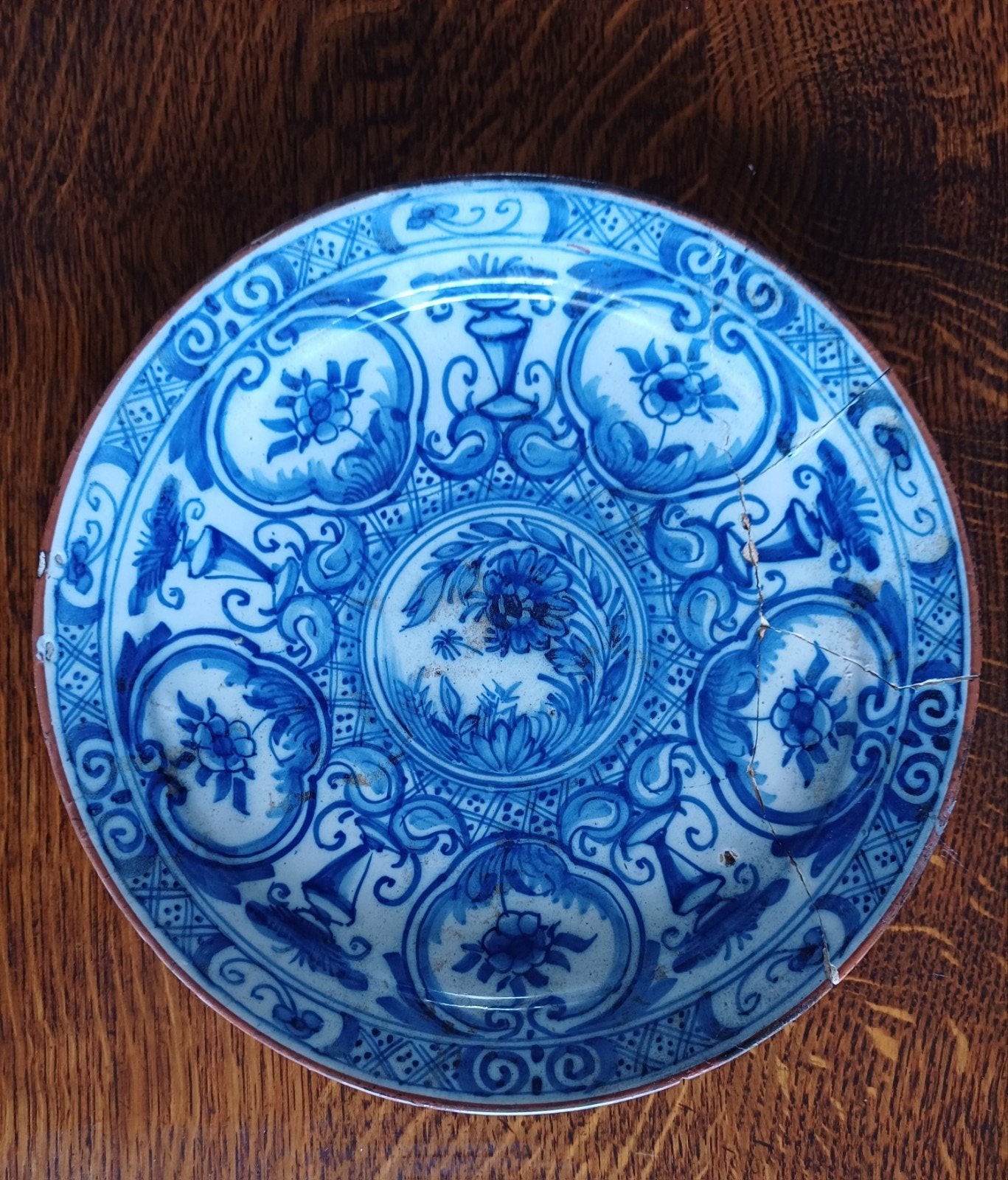 Antiek Delfts Blauw Bord - Beschadigd, Antiek en Kunst, Ophalen of Verzenden