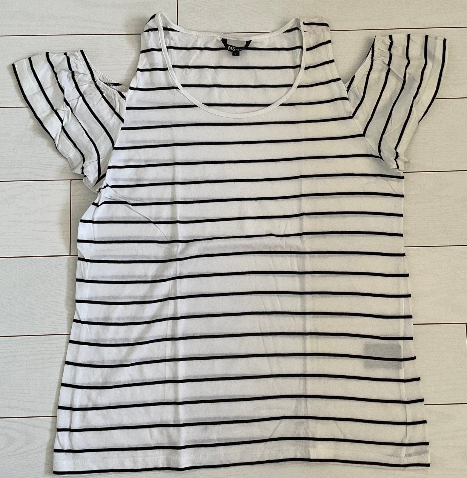MS mode shirt maat L, Wit, Maat 42/44 (L), Ophalen of Verzenden, Korte mouw