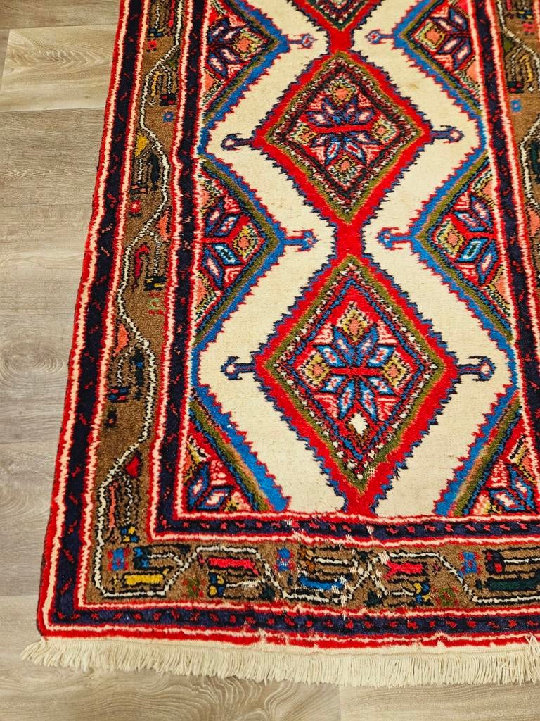 Perzisch Handgeknoopte Hamadan Loper. UITVERKOOP! WEG = WEG!, Perzisch, 200 cm of meer, Zo goed als nieuw, Crème