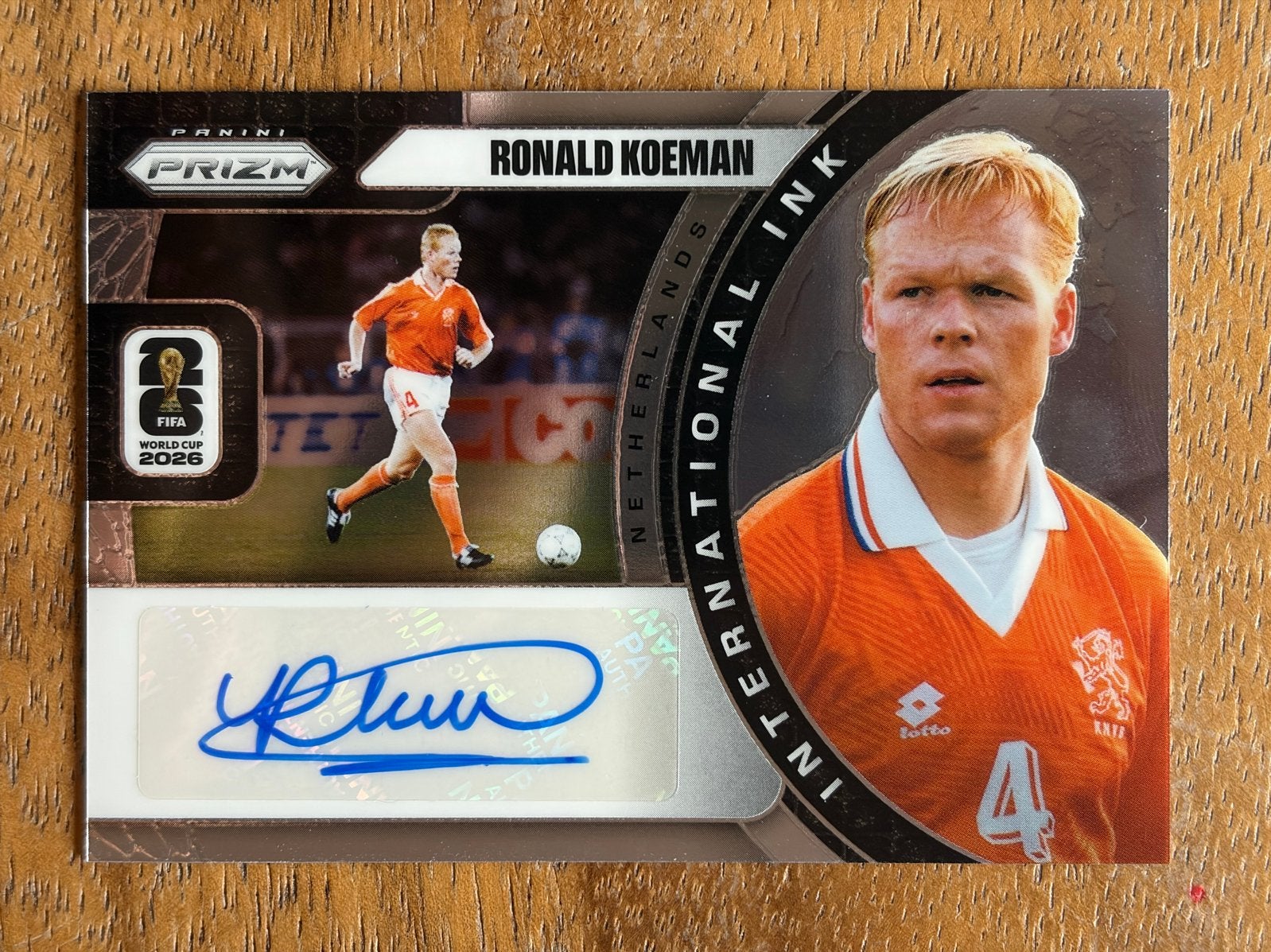 Ronald Koeman gesigneerde kaart - Panini Prizm International, Ophalen of Verzenden, Zo goed als nieuw, Overige binnenlandse clubs