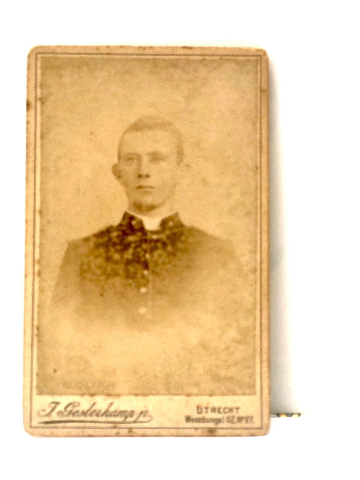 Carte de Visite van een 2e lt. van het KNIL, Verzamelen, Ophalen of Verzenden, Voor 1940, Gebruikt, Overige onderwerpen