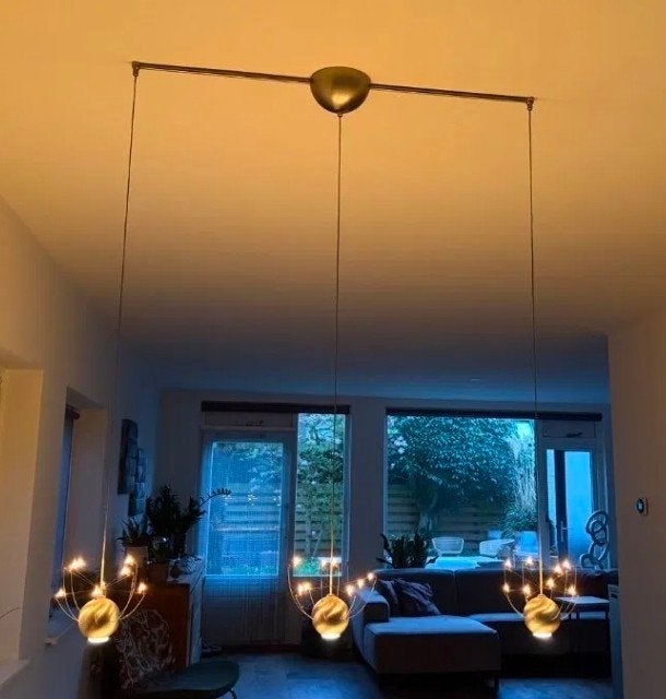 Hanglamp Quasar Orkje 3lichts, Huis en Inrichting, Ophalen, Modern design, Overige fittingen, Zo goed als nieuw