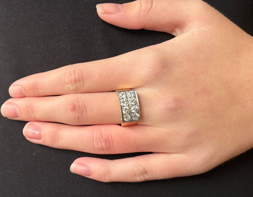 8 grote diamanten 2ct luxe 14k ring goud briljant exclusief