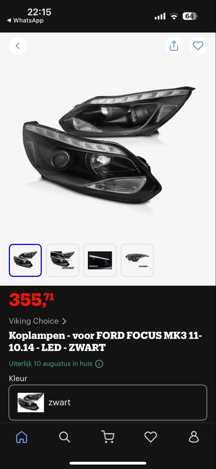 Koplampen voor Ford Focus MK3 11-14 LED Zwart, Auto-onderdelen, Verlichting, Ophalen, Nieuw, Ford