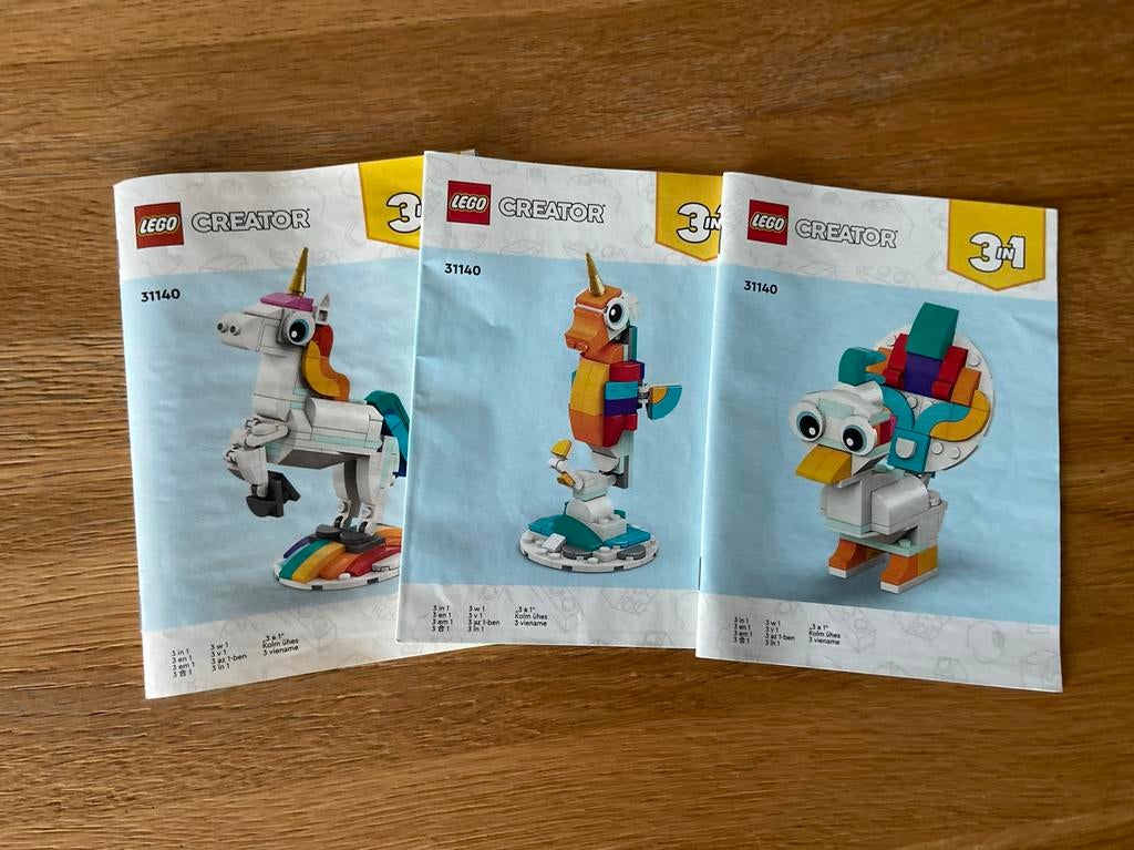 LEGO Creator 31140 Magische Eenhoorn 3-in-1 Set, Ophalen of Verzenden, Zo goed als nieuw, Complete set, Lego