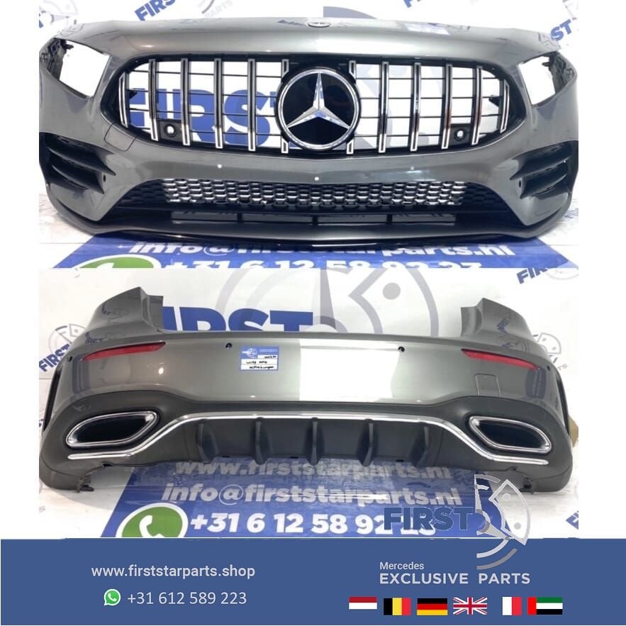 W177 AMG VOORBUMPER + ACHTERBUMPER SET GRIJS ORIGINEEL MERCE, Gebruikt, -, Ophalen of Verzenden, Bumper