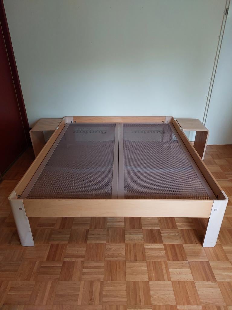 Auping auronde ledikant, houtkleur ,extra hoog, Huis en Inrichting, Slaapkamer | Bedden, Ophalen, Gebruikt, Tweepersoons, 190 cm of minder