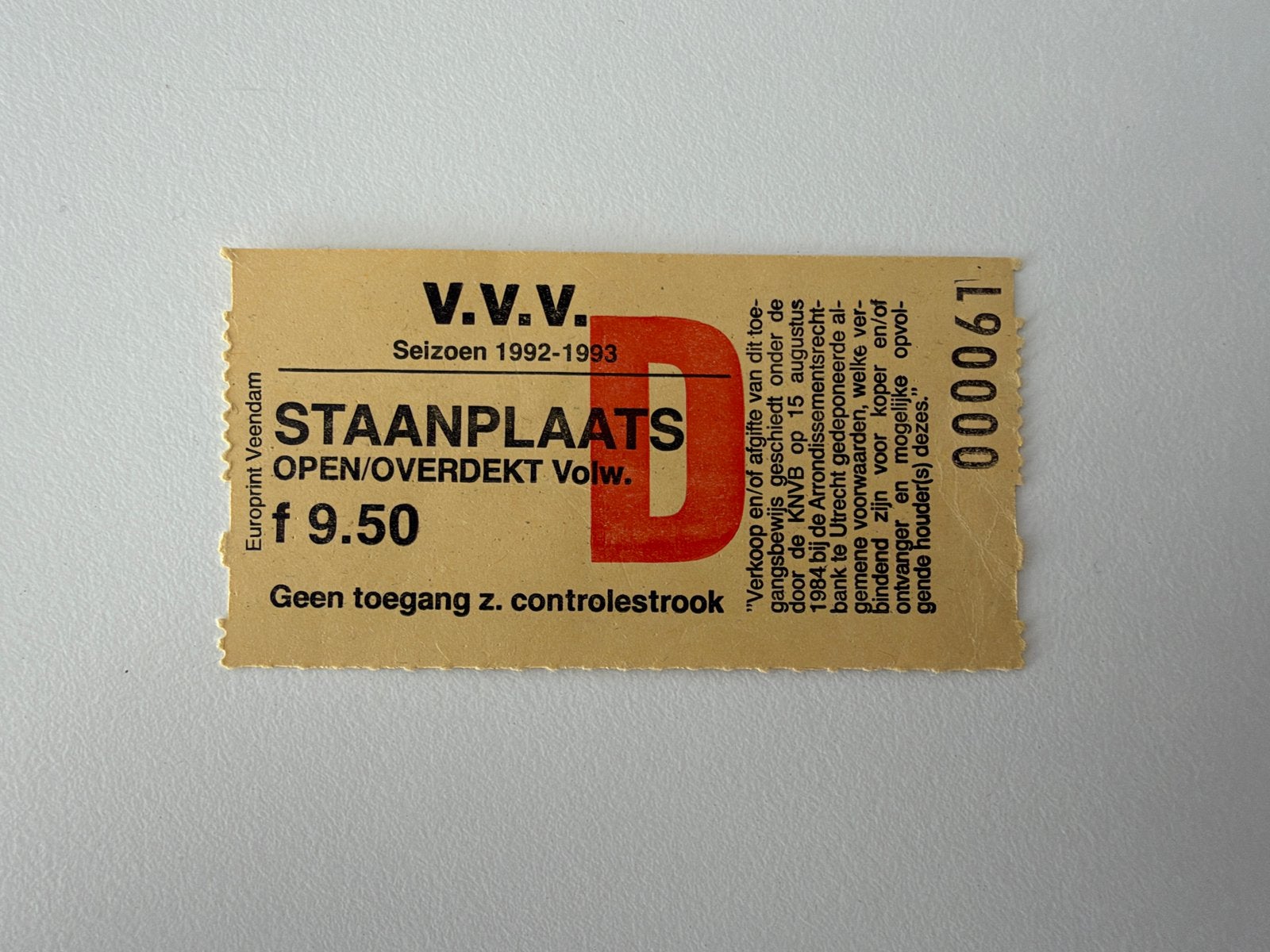 Ticket VVV Venlo-NAC 92/93, Ophalen of Verzenden, Zo goed als nieuw, NAC Breda, Overige typen