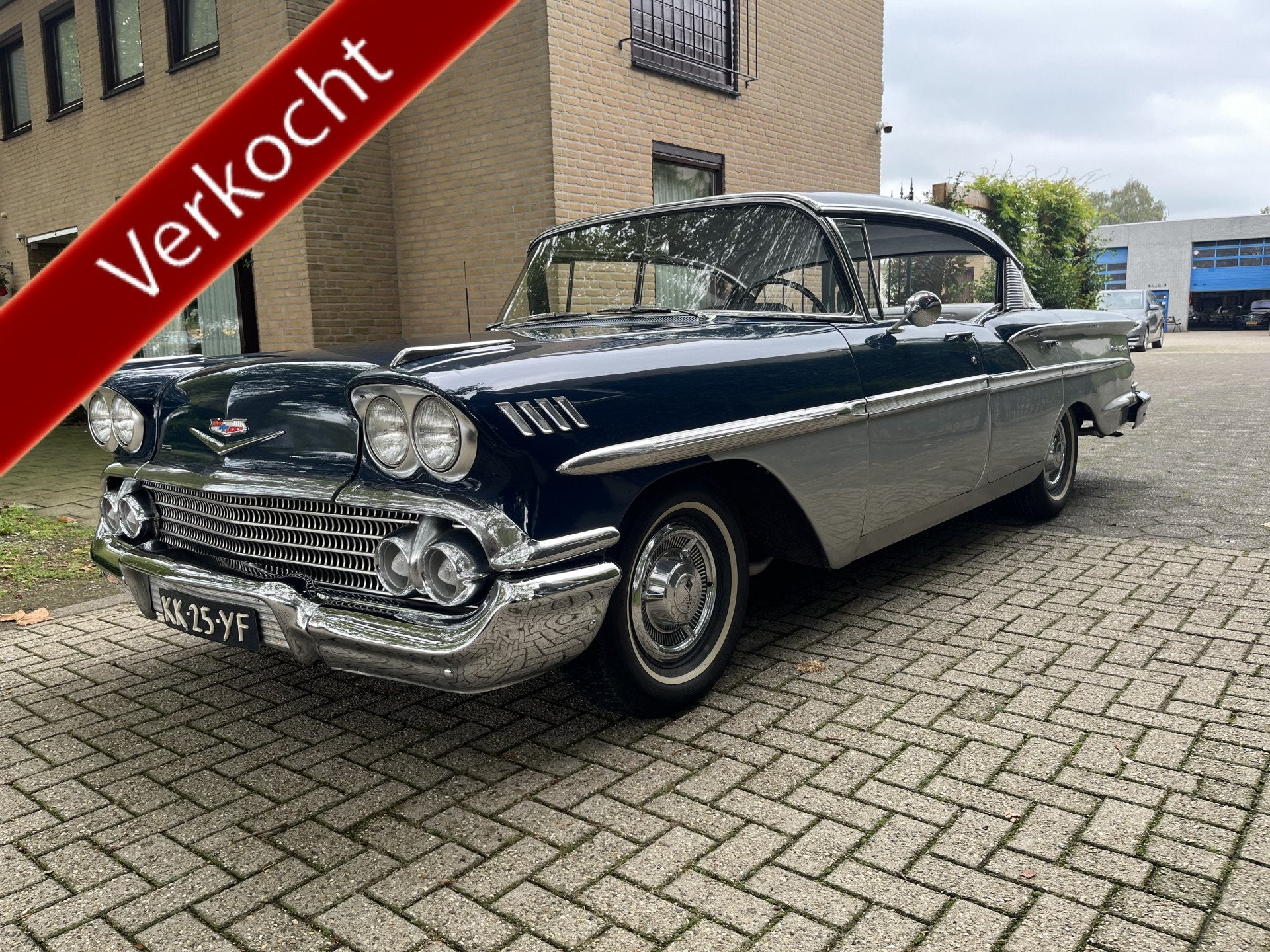 Chevrolet Bel Air Hard Top V8 Originele NL Auto (bj 1958), Auto's, Chevrolet, Blauw, Leder en Stof, Origineel Nederlands