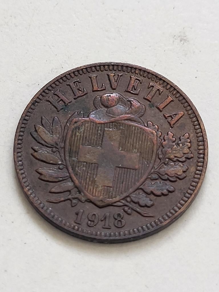 Munt Zwitserland 2 Rappen 1918 Helvetia, Postzegels en Munten, Munten | Europa | Niet-Euromunten, Losse munt, Overige landen, Ophalen of Verzenden