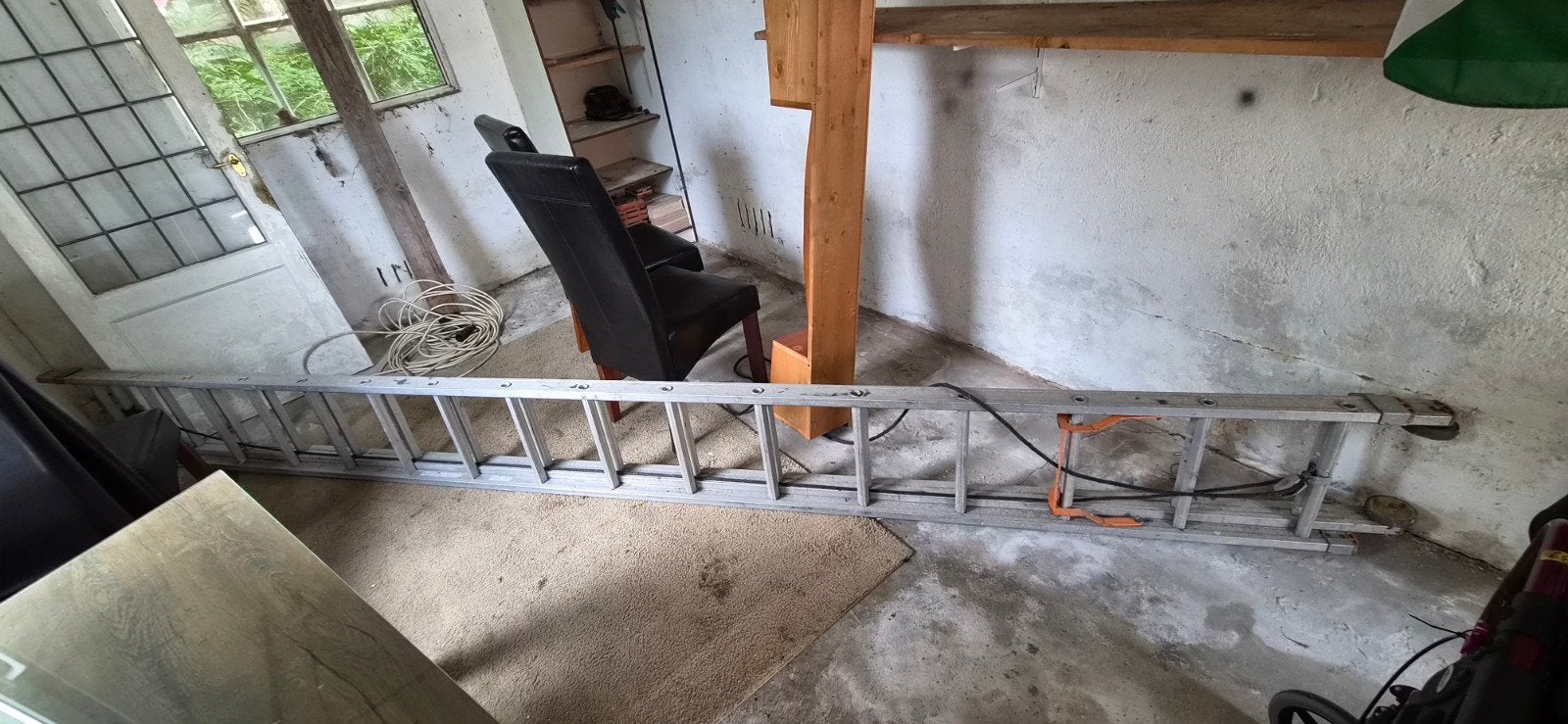 Stevige 2-delige trekladder, 2x 16 sporten, Ophalen, Gebruikt, Ladder, Opvouwbaar of Inschuifbaar