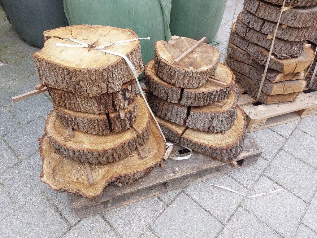 eikenhout schijven, Tuin en Terras, Haardhout, Minder dan 3 m³, Ophalen, Eikenhout