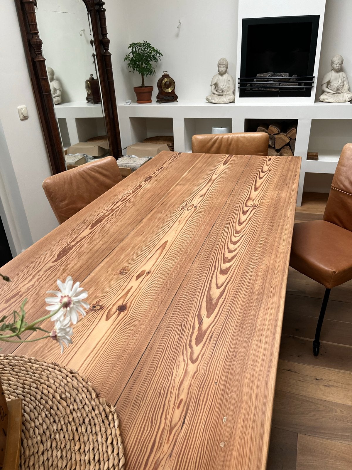 Robuuste houten eettafel met 3 lades, Huis en Inrichting, Ophalen, Gebruikt, 50 tot 100 cm, 150 tot 200 cm