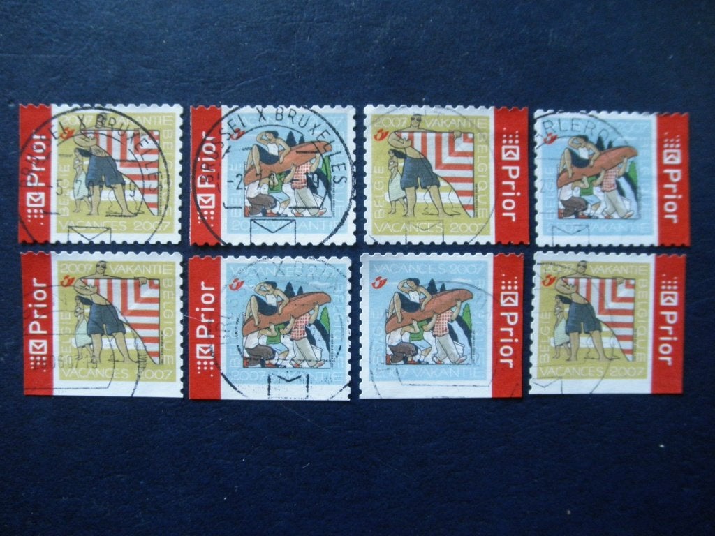 Postzegels België 2007 vliegeren kajakken - cw. 8,00 (2)., Ophalen of Verzenden, Gestempeld, Sport