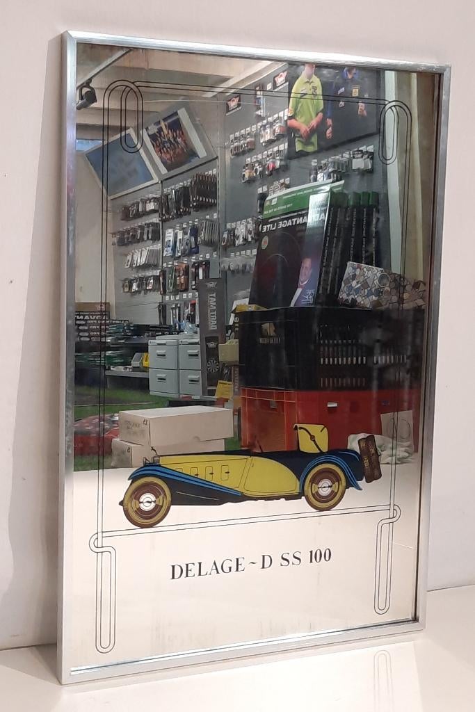 reclame spiegel delage D SS 100 Armstrong siddeley, Niet bekend, Reclamebord, Niet bekend, Ophalen of Verzenden
