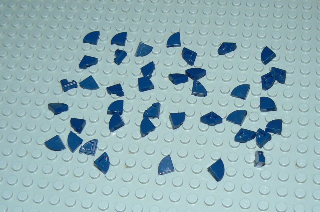 L911 Tegels gebogen 1x1 donker blauw 40 st., Ophalen of Verzenden, Nieuw, Losse stenen, Lego